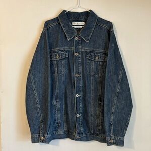 Vintage Tommy Hilfiger Denim Trucker Jacket Button Down Long Sleeve Blue 3XL